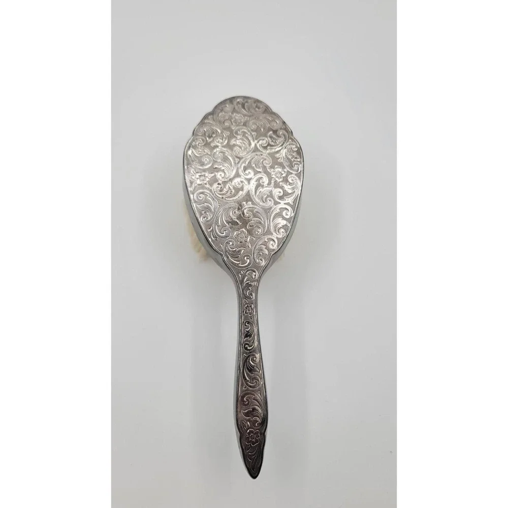 Antique Reuge Ste-Croix Silver Hairbrush Music Box‎ Swiss Movement West Germany